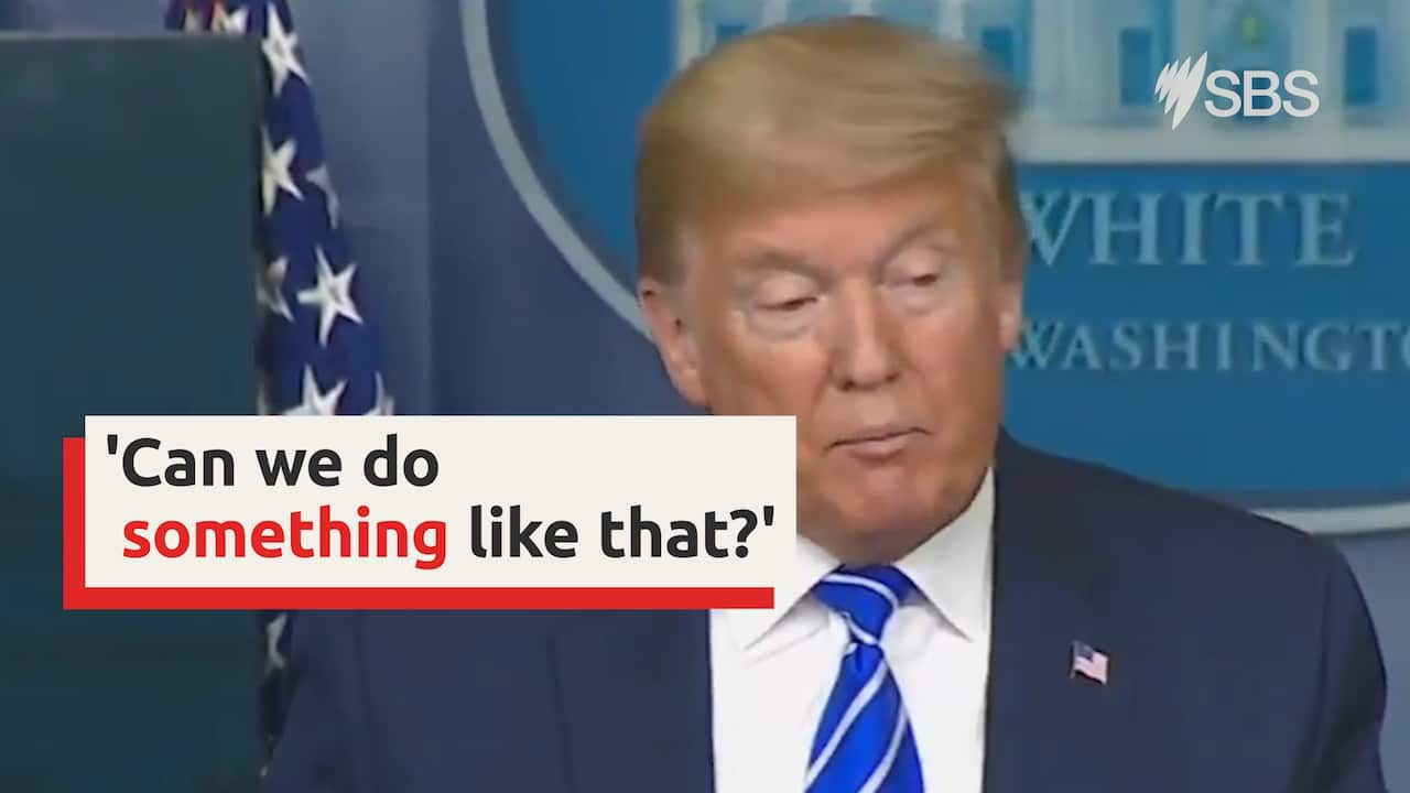 Donald Trump suggests disinfectant and heat