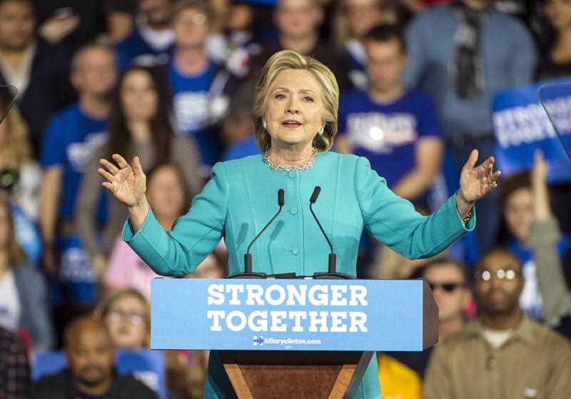 Democratic presidential candidate Hillary Clinton