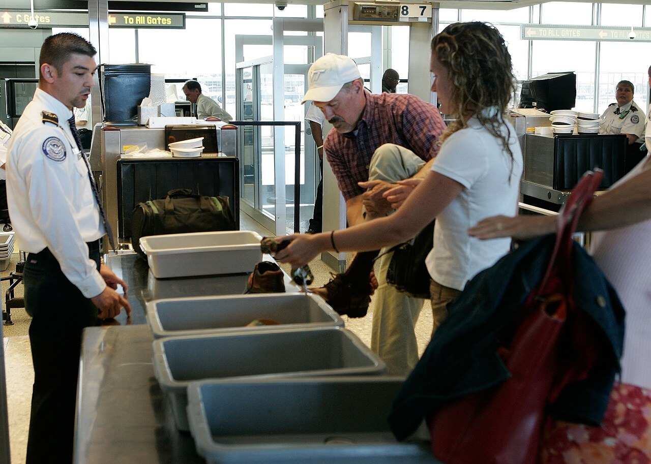 Airport security at Dulles International Airport.