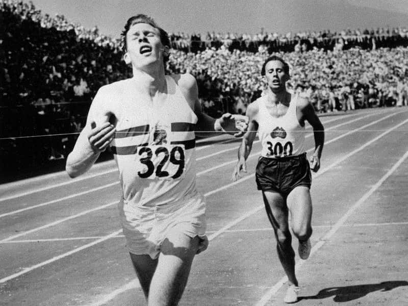 File image of Roger Bannister and John Landy in the first mile race.