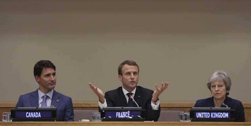 The French leader fired a broadside back at the US president.