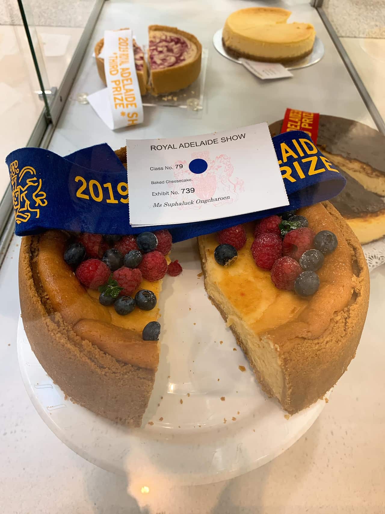 A cake by Suphaluck Ongcharoen that won a first prize in Royal Adelaide Show 2019.