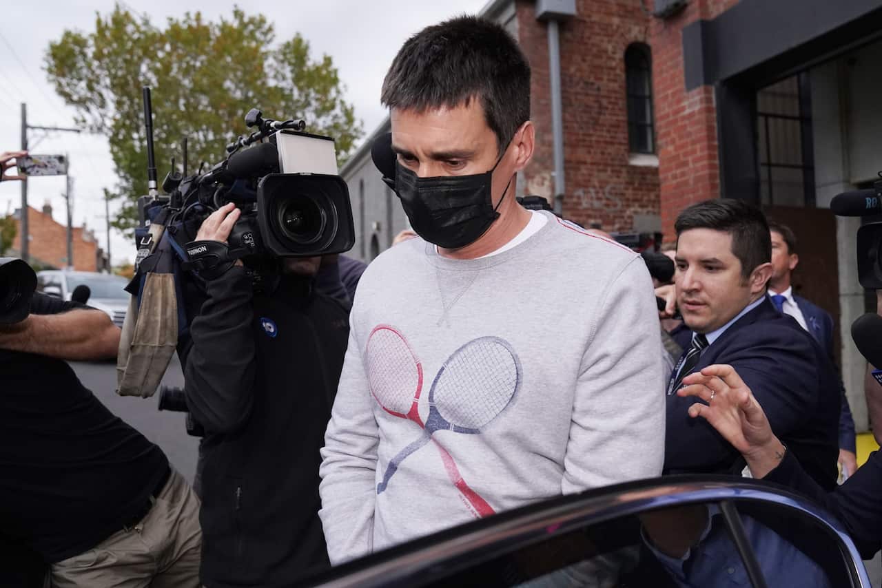 Richard Pusey was allegedly pulled over by police on the Eastern Freeway for speeding.