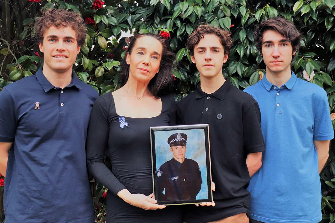 Sharron Mackenzie, the wife of Senior Constable Kevin King, who was knocked down by a truck on the edge of a Melbourne freeway in April.