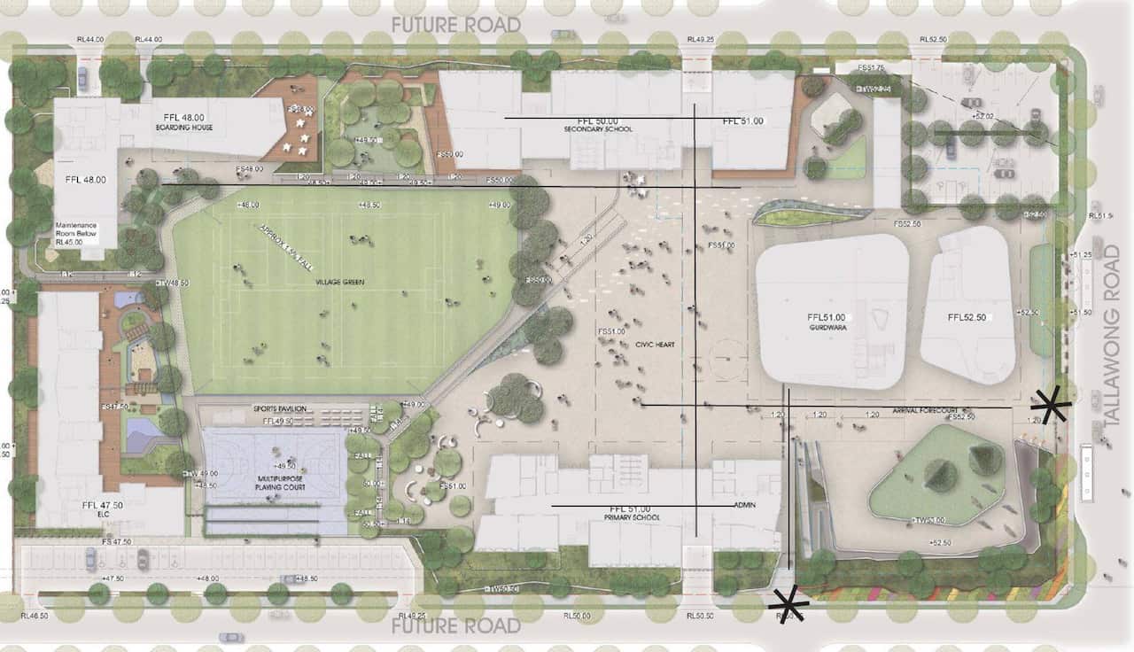 A proposed map of the Sikh Grammar School in Rouse Hill, Sydney. 