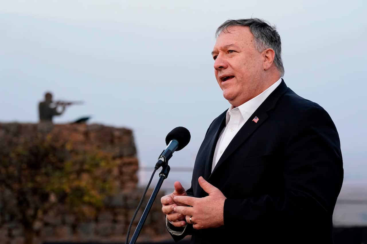 US Secretary of State Mike Pompeo has visited the West Bank in a first for a top American diplomat.