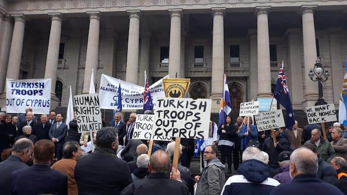 At the Peaceful Rally of Melbourne's Greeks on the occasion of the 45th Anniversary of the Turkish invasion of Cyprus. 