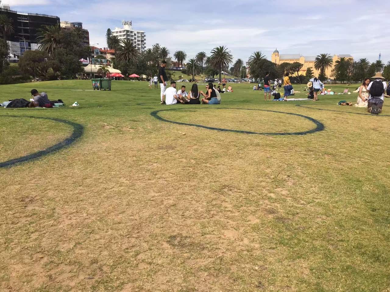 Landscape for keeping social distance in Melbourne. 