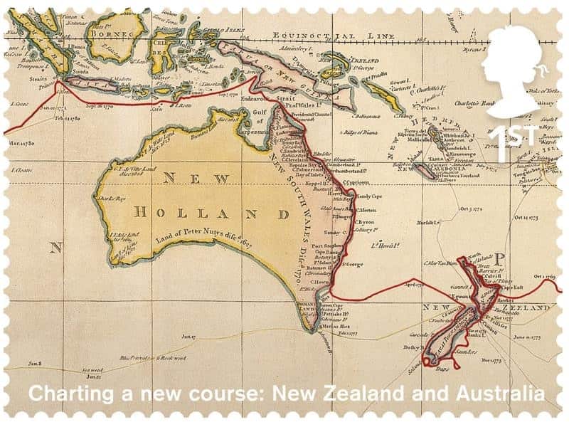 Captain Cook 250 year memorial stamps