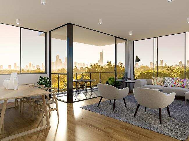 One of the upper floor flats in the luxury Eleve block.