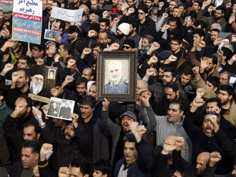 Iran mourn general's airstrike death.