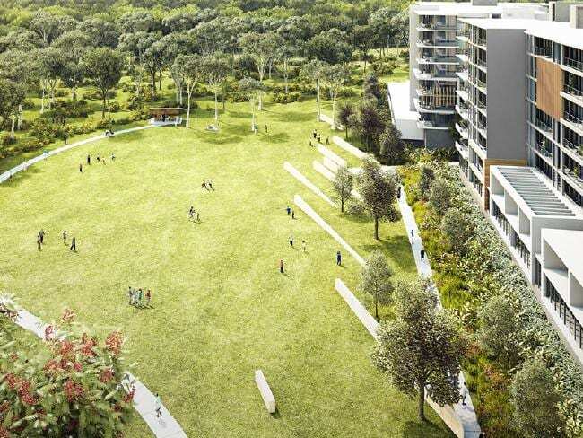 The woman’s body was found at 3am in the gardens of the Eleve apartments which opened only recently to tenants.