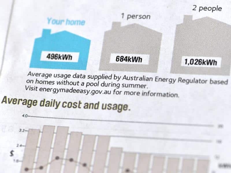 A general view of a power bill from an energy retailer
