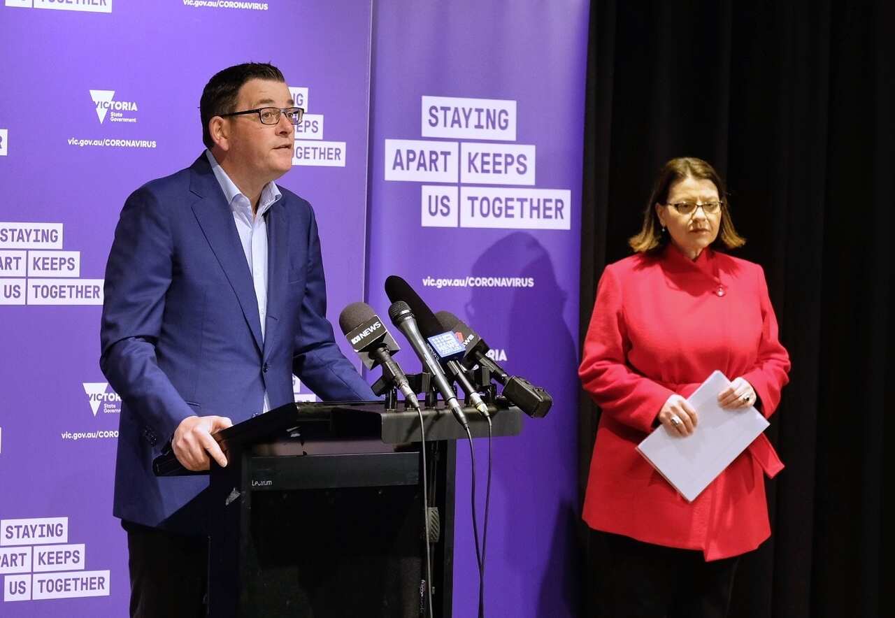 Victorian Premier Daniel Andrews and Victorian Health Minister Jenny Mikakos.