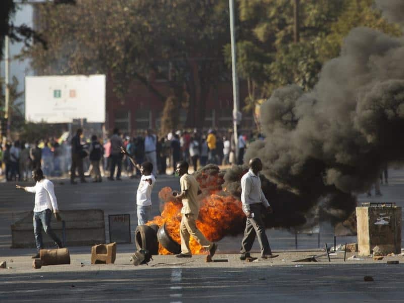 Zimbabwe election protests.