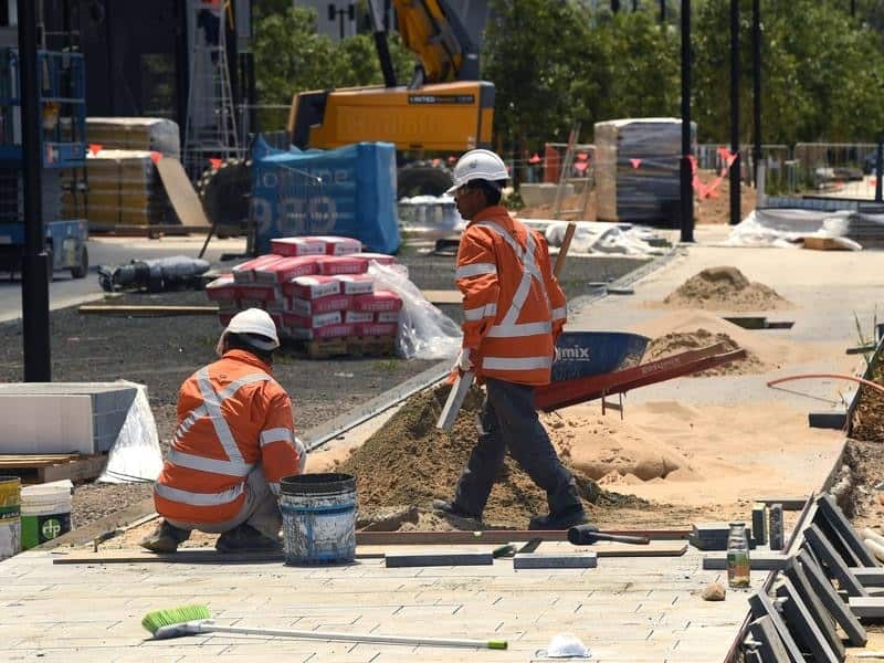 Construction work at the Kellyville Metro Station