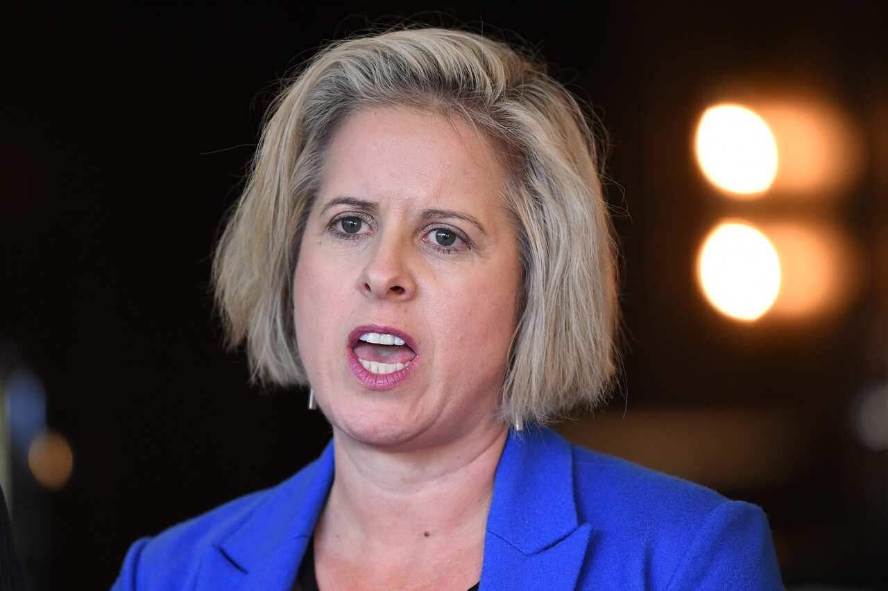 Chief Executive of Master Builders Australia Denita Wawn speaks to the media in Sydney, Thursday, July 18, 2019. (AAP Image/Joel Carrett) NO ARCHIVING