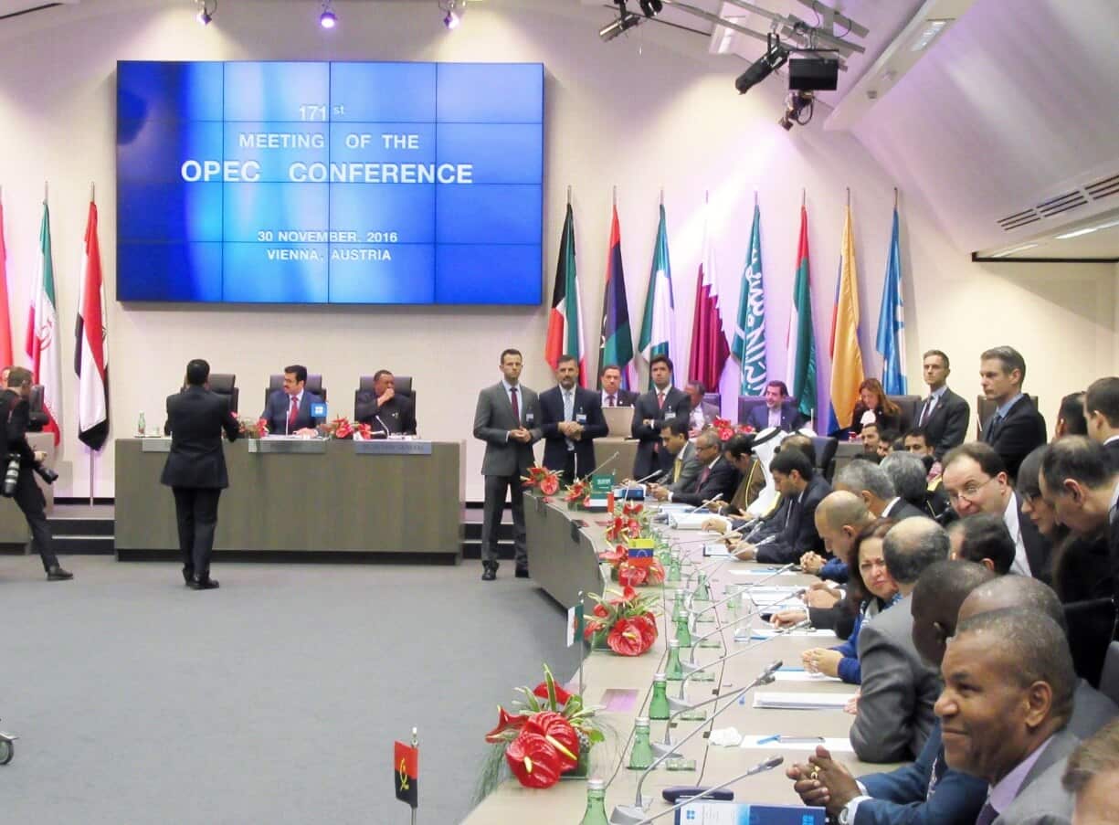 The Organisation of Petroleum Exporting Countries holds a regular general meeting in Vienna on Nov. 30, 2016.