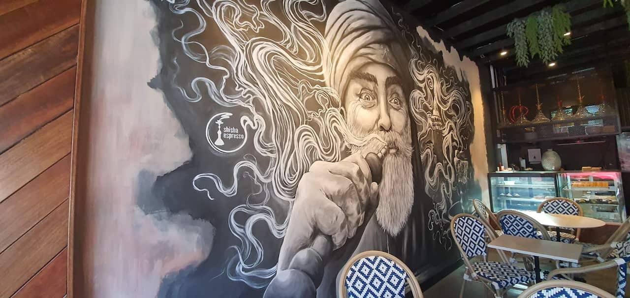 A murial inside Shisha Espresso