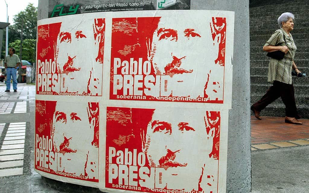 Posters with the portrait of late leader pablo escobar