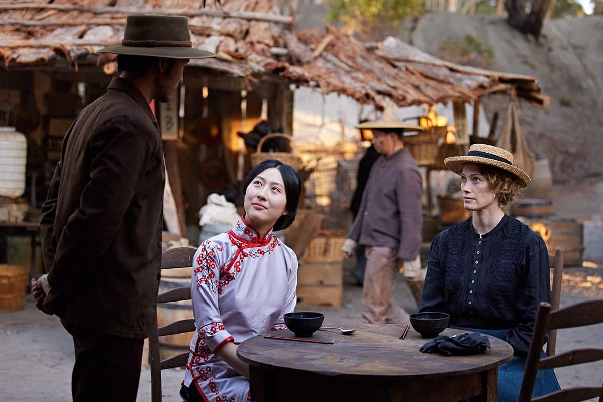 Yoson An, Mabel Li and Alyssa Sutherland in New Gold Mountain