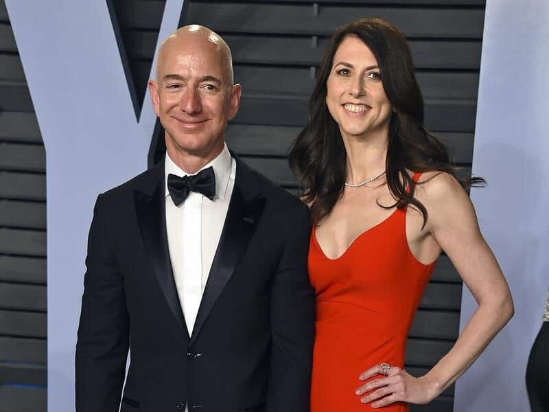 A file image of Jeff and MacKenzie Bezos in happier times