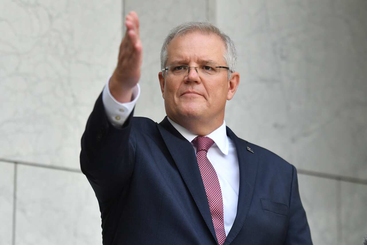 Prime Minister Scott Morrison announces the government's new "Job Keeper" scheme
