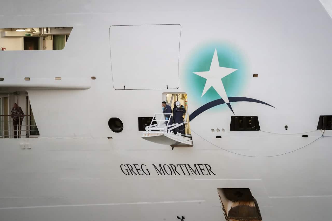 The Greg Mortimer cruise ship has arrived at the port of Montevideo, Uruguay.
