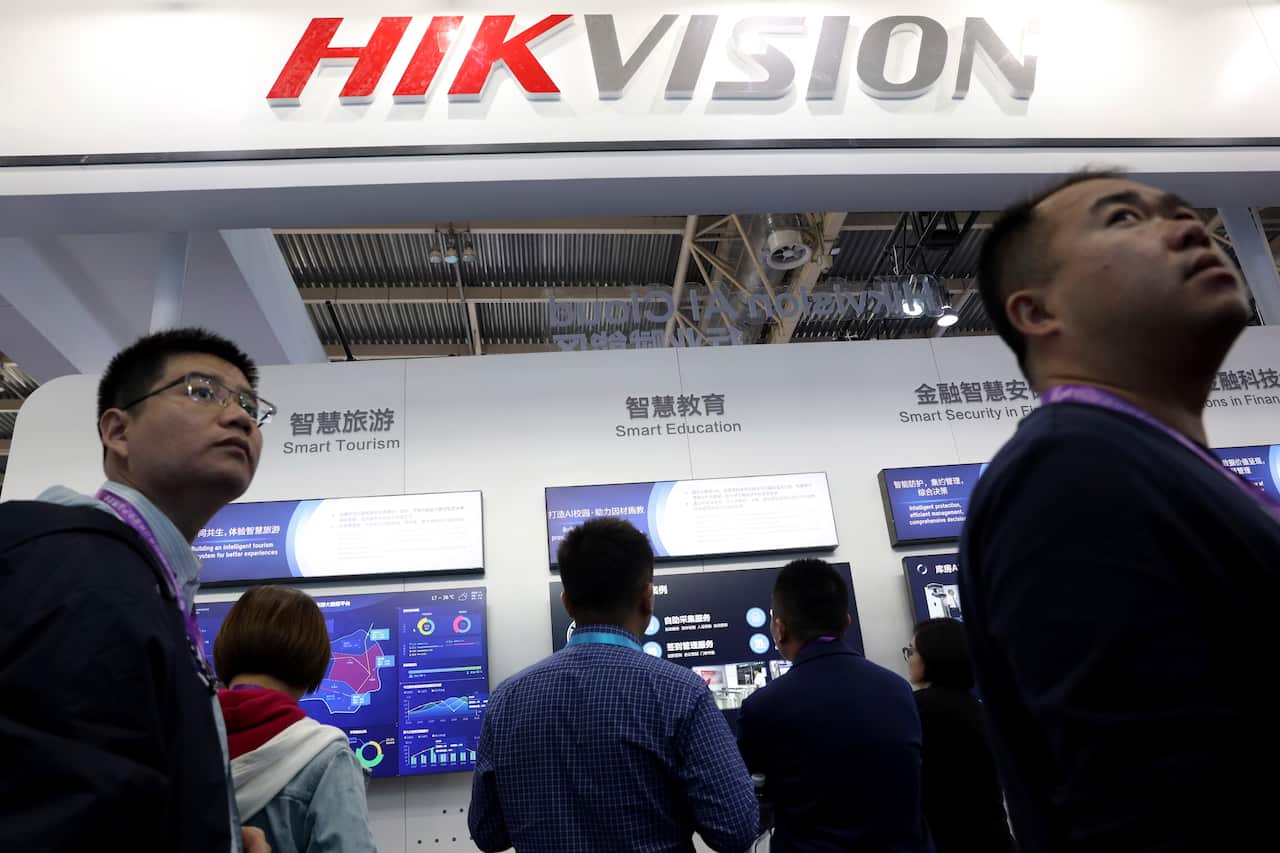 The United States is blacklisting a group of Chinese tech companies such as Hikvision that the US says is being used to repress China's Muslim minority groups.