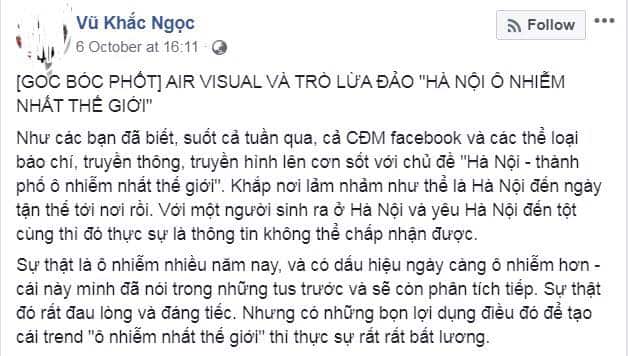 Facebook Vũ Khắc Ngọc