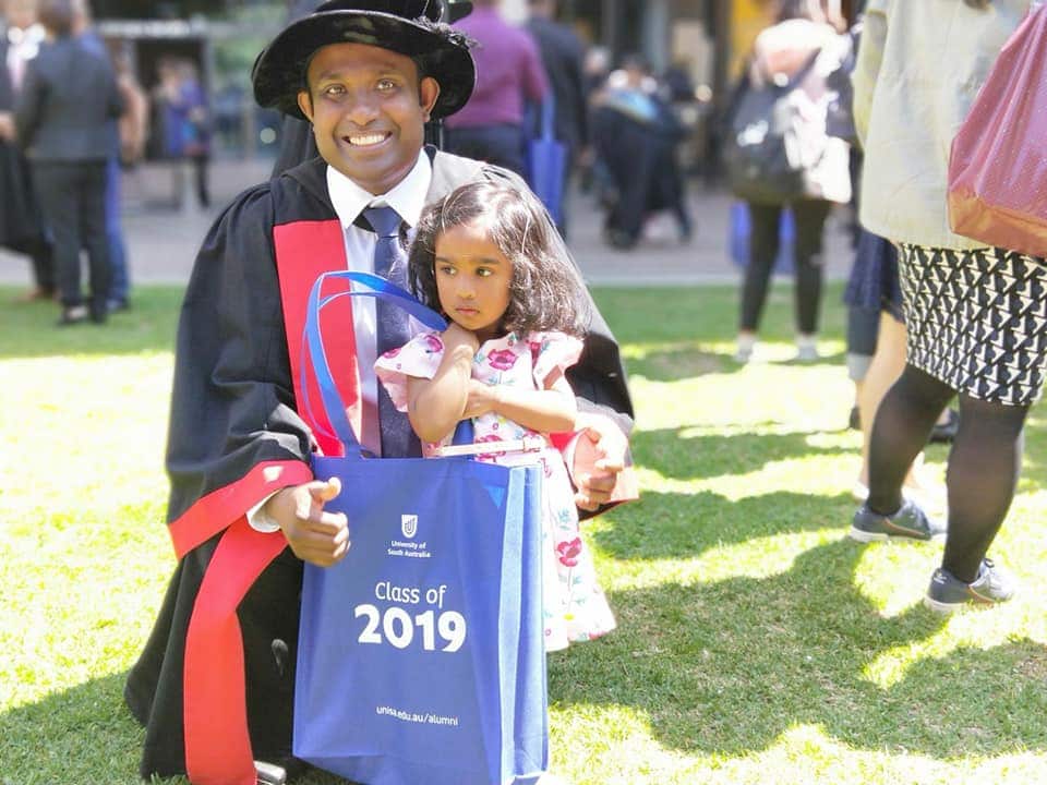 Dr.Withanage sharing the graduation moment with his daughter