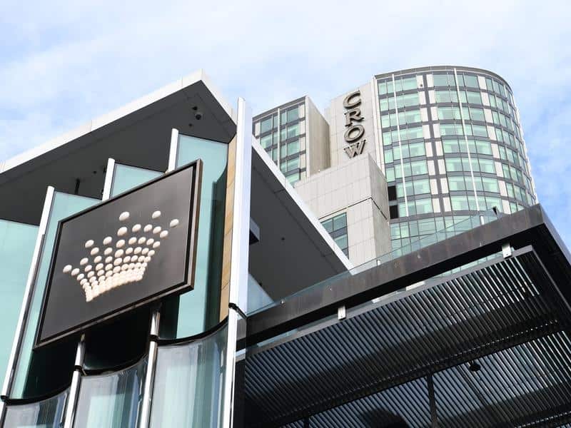 Stock image of the outside of Melbourne's Crown Casino.