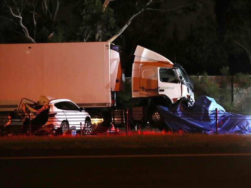 The scene of the crash on the Eastern Freeway