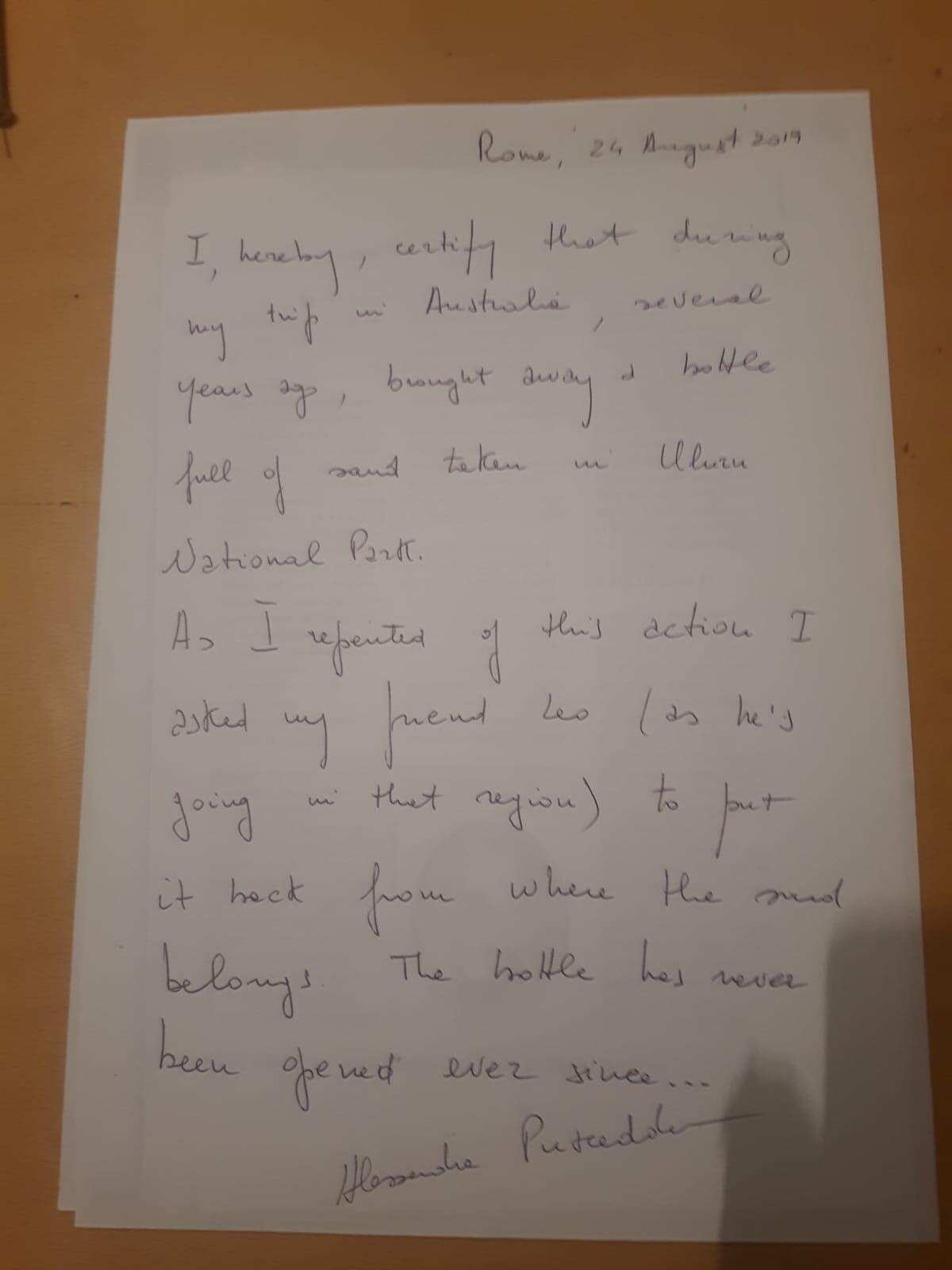 The “declaration of repentance”