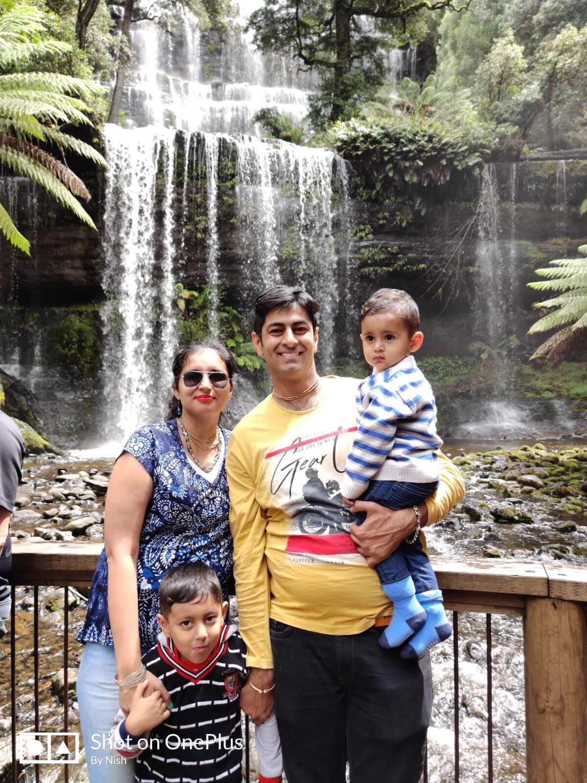Saakshi Nikhanj and her one-year-old son are separated from her husband and five-year-old in Melbourne.
