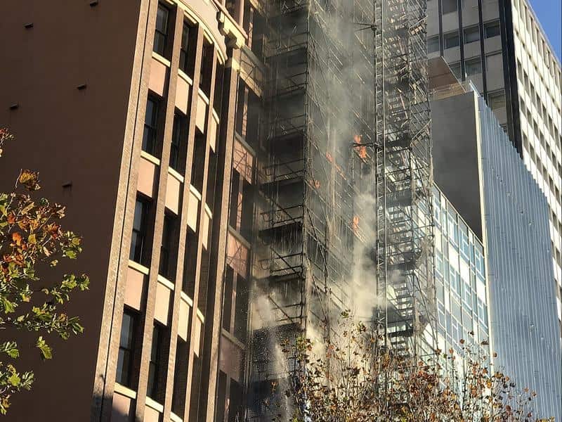 Fire at a construction site in Sydney