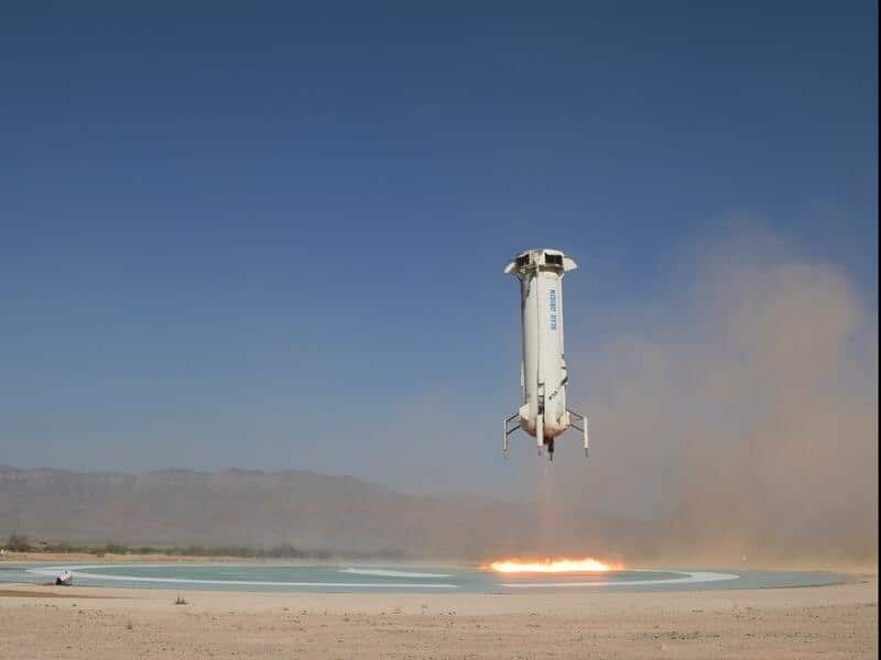 The booster of the New Shepard rocket