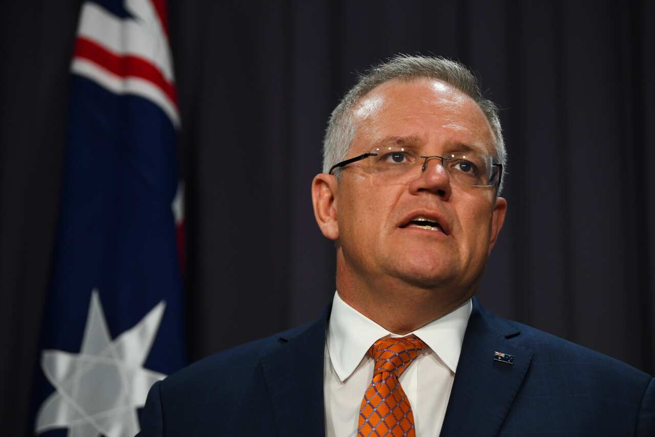 Australian Prime Minister Scott Morrison speaks to the media during a press conference at Parliament House in Canberra, Tuesday, February 25, 2020. (AAP Image/Lukas Coch) NO ARCHIVING