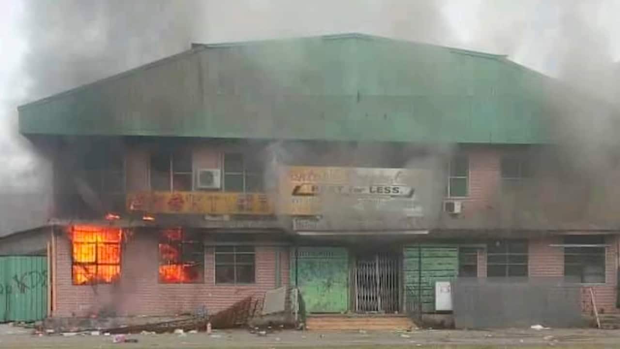 Videos on social media of the protests in the Solomon Islands showed buildings on fire