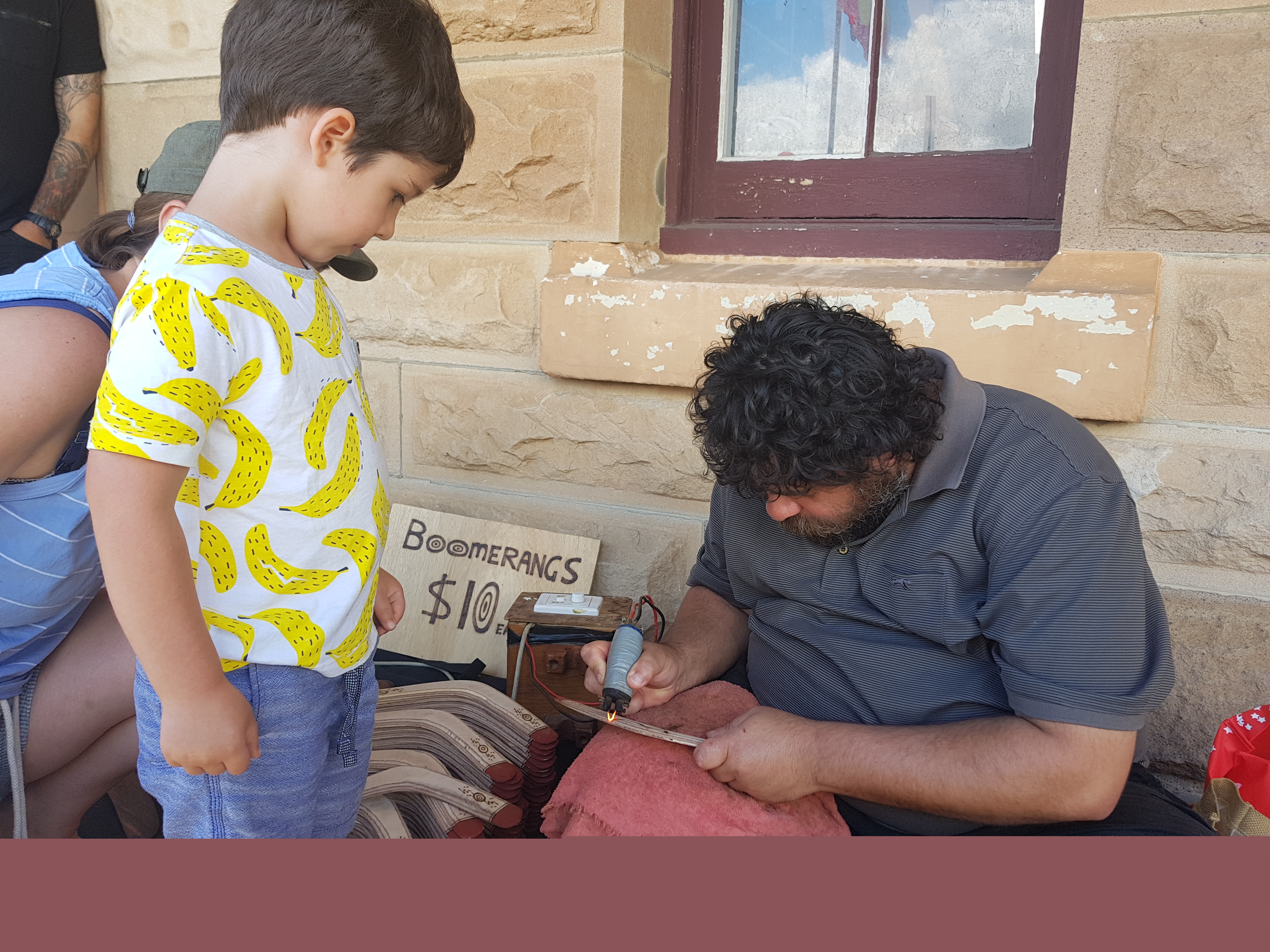 Glen Timbery working at the Blak Markets