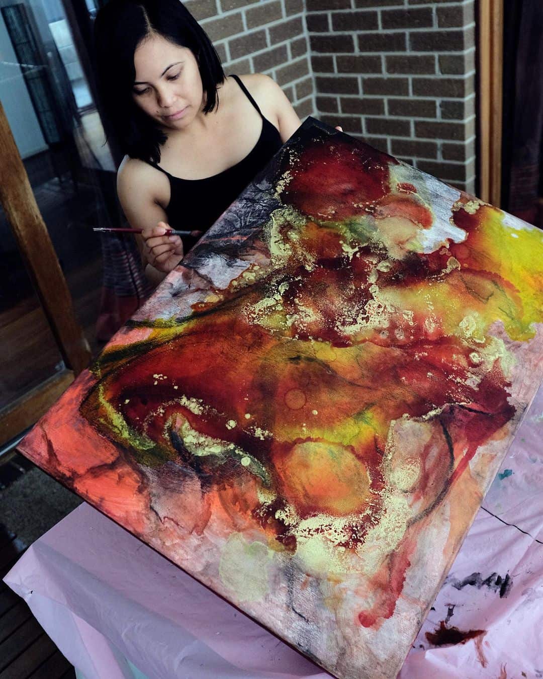 Genevieve Villaflor, alcohol inks, art, artist, mental health