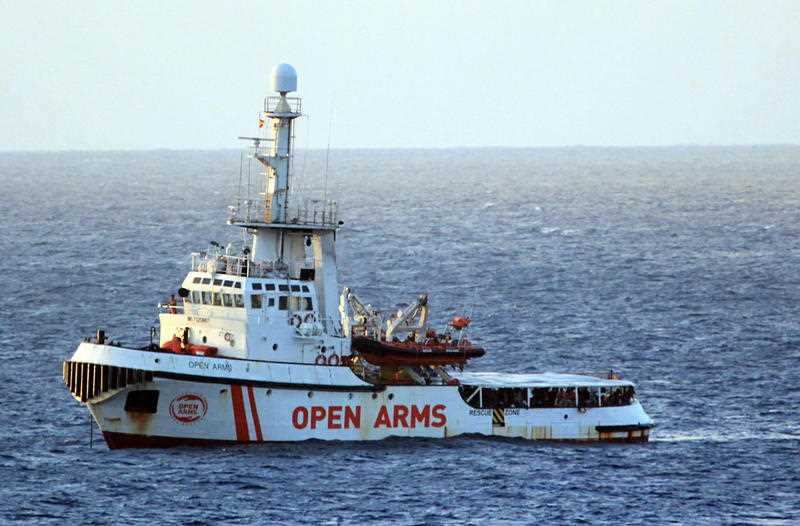 A view of Spanish humanitarian ship Open Arms