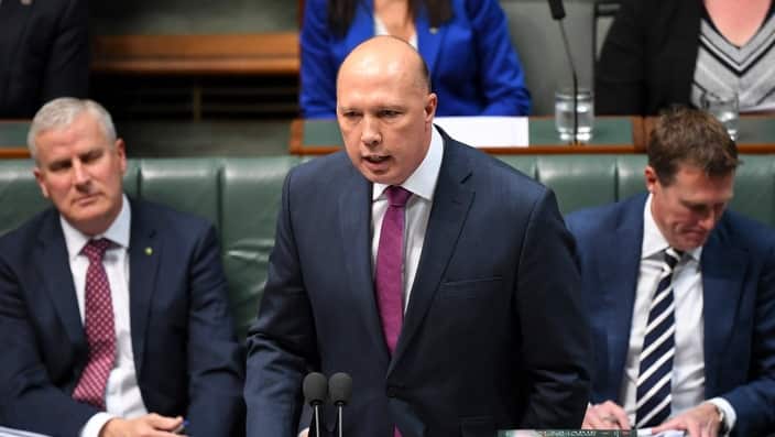 Home Affairs Minister Peter Dutton speaks during Question Time