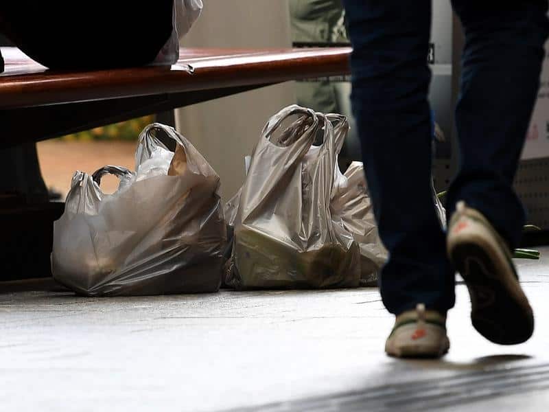 Grocery and plastic shopping bags seen in Brisbane