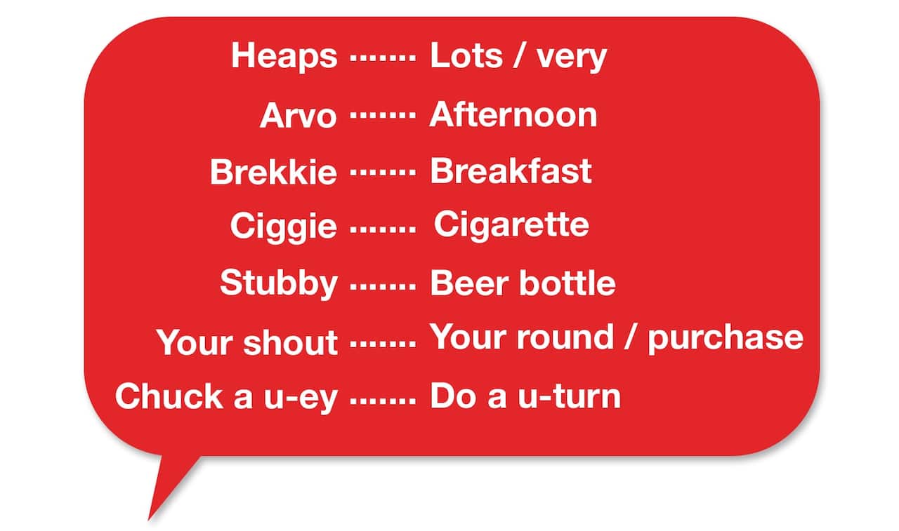 Some Australian slang words.