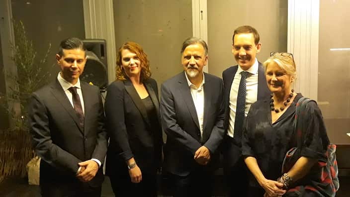 At the launch of "The Messenger", at the Hellenic Museum. 