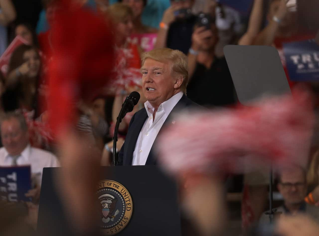 President Trump Holds Rally In Melbourne, Florida