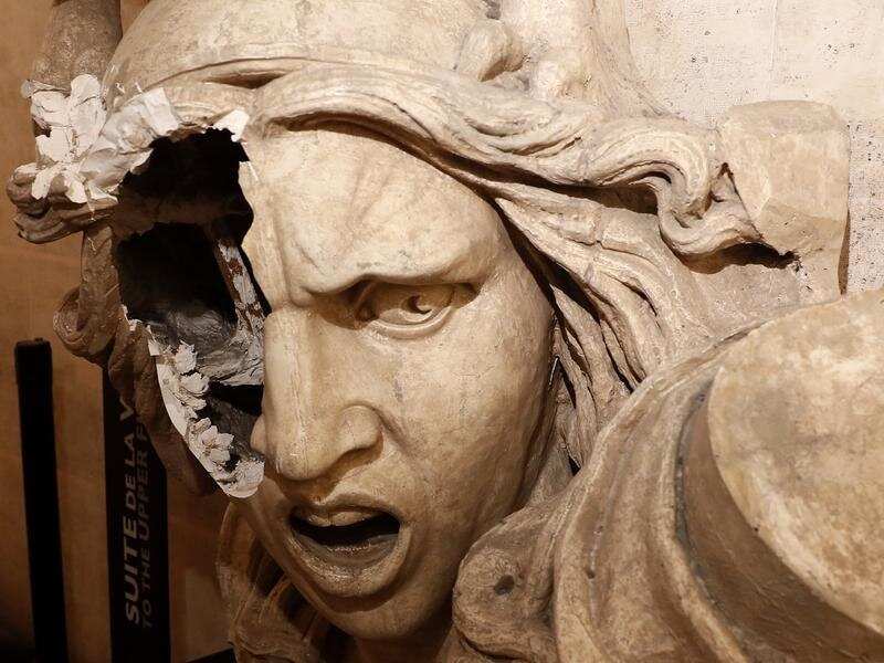 Statue of the Marianne inside the Arc de Triomphe