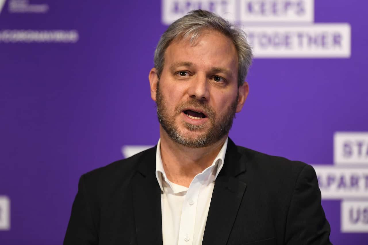 Victorian Chief Health Officer Brett Sutton addresses the media during a press conference in Melbourne