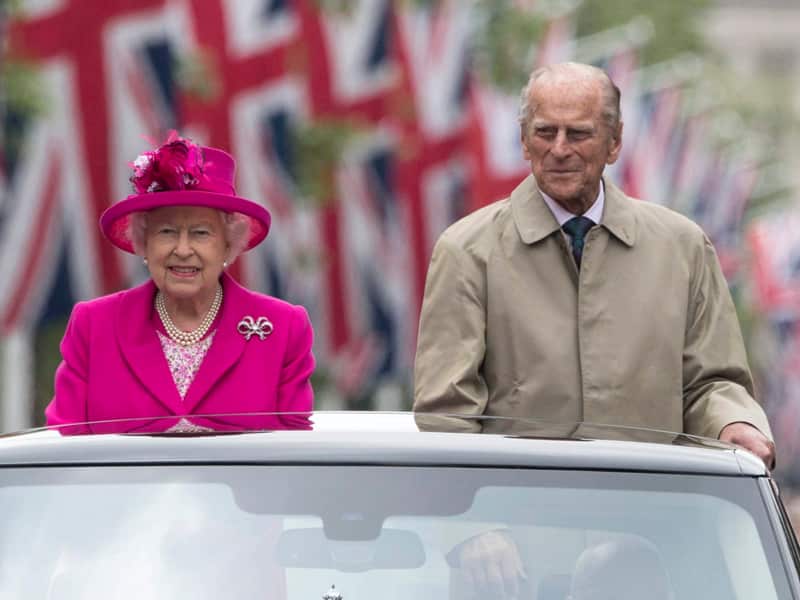 Britain's Queen Elizabeth II (L) and Prince Philip